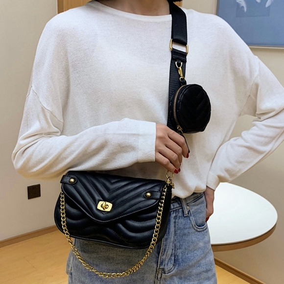 Brand New Woman PU Leather  Crossbody purse/handbag with mini coin bag - Picture 1 of 6